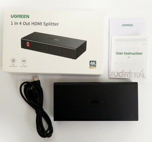 【1円スタート】UGREEN HDMI 分配器 スプリッター 自動切替 1入力4出力 1円 TER01_1338