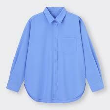新品未使用 GU　オーバーサイズシャツ 長袖 ブルー　S　レディース　