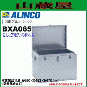 アルミボックス アルインコ 万能アルミボックス BXA065 全幅650mm 奥行470mm 全高470mm アルミ製 収納BOX トラック積載 鍵穴付き ALINCO