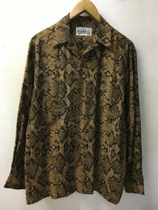 ◆WACKOMARIA ワコマリア 美品 22AW HAWAIIAN SHIRT L/S パイソン柄 ハワイアンシャツ 22FWE-WMS-HI04パイソン柄 オープンカラー シャツ