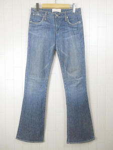 ペーパーデニム＆クロス paper denim&cloth デニム ジーンズ パンツ フレア ダメージ加工 ストレッチ ブルー 25 USA製