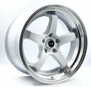 CLEAVE RACING FL53 18x9.5J +18 / 18x10.5J +15 5H-114.3 ホワイト/マシンド 各2本 計4本セット