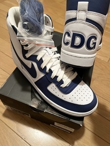 未使用品 コムデギャルソン COMME des GARONS ナイキ NIKE ターミネーター ハイ Terminator High ホワイト ネイビー 100 28cm US10 CDG