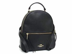 1円 ■極美品■ COACH コーチ シグネチャー PVC×レザー リュックサック デイパック バックパック ブラック系×ブラウン系 AW6981