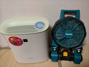 1円 ～ マキタ makita 充電式 ファン 18V 扇風機 シャープ プラズマクラスター 空気清浄機 セット ジャンク