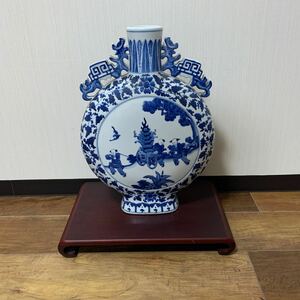 中国美術 大明成化年製 花瓶 花器 色絵 染付 花入れ 古美術 