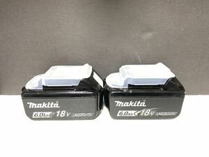 2個 マキタ 動作品 Makita 純正 Li-ion バッテリー BL1860B 6.0Ah 18V 雪マーク 雪印 インパクト # BL1860 BL1460 検索ワード 16 美品