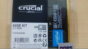 #新品未使用# Crucial DDR5 4800MHz メモリー (32GB x2) 64GB CT2K32G48C40S5