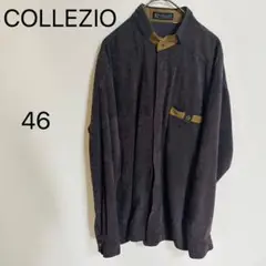 28-865【COLLEZIO】茶色長袖シャツ/ブラウントップス