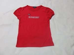 R-24★BURBERRY LONDON(バーバリー)三陽商会♪赤色/半袖Tシャツ(160A)★