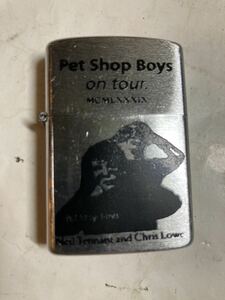 保管品 Pet Shop Boys On Tour ライター オイルライター Zippo ジッポー ジッポ MCMLXXXIX PETRO ペットショップボーイズ 当時物