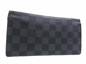 1円 LOUIS VUITTON ルイヴィトン N62665 ダミエグラフィット ポルトフォイユ ブラザ 二つ折り 長財布 ウォレット ブラック系 FC4193