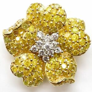 豪華!!1.00ct up!!良品!!＊K18天然ダイヤモンドペンダントトップ＊m 4.5g 1.28ct yellow diamond pendant jewelry EE0/EE2