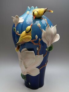 【青日】042916FRANZ Collection 花瓶 フランツコレクション　花鳥文彫刻（2642508/351）