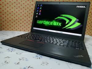 さくさく動くゲーミングノートPC [メモリ8G(即決時16G)/SSD256GB] Thinkpad P50s/1920×1080液晶/Core i7/M500M/Windows11/Office/充電器