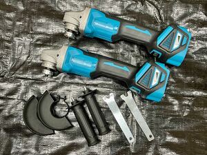 新品未使用 マキタ makita 18Vバッテリー互換 100mm 充電式 ディスクグラインダー サンダー 2台 動作確認済み ハブフランジ15mm 日本向け