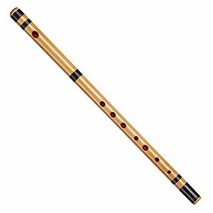 山本竹細工屋 竹製篠笛 7穴 七本調子 伝統的な楽器 竹笛横笛 (黒紐巻き)