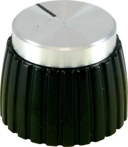 ノブ Knob - Push-On, Marshall Style, black, Silver [送料170円から 同梱可]