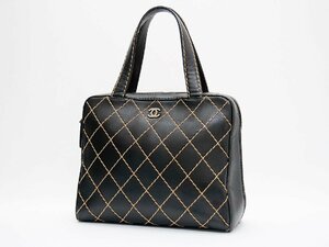 1円 シャネル CHANEL ワイルドステッチ ハンドバッグ ボストン ミニボストン シリアルシール ビコローレ