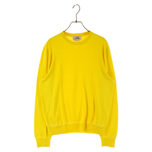 HERMES エルメス 22SS Cashmere crew neck knit カシミアクルーネックニット 長袖セーター イエロー