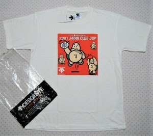 デサント　DESCENTE　21th 2001 JAPAN CLUB CUP 大会開催記念プリントTシャツ・コットンTシャツ　白色　サイズ L　亀/タートル絵柄プリント