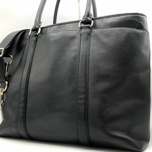 1円●美品/定価10万●COACH コーチ メトロポリタン 2way トートバッグ ビジネスバッグ ショルダーバッグ A4 牛革 カーフレザー 黒 メンズ