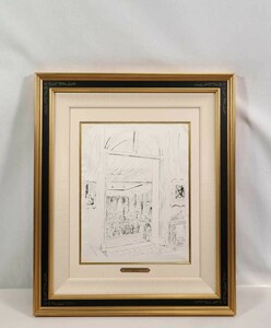 真作 藤田嗣治 銅版画「魅せられし河よりシャルパンティエのオークション」画寸 27cm×35cm エコール・ド・パリの寵児 65歳誕生日記念 6537