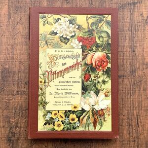 [美しいリトグラフ]ドイツの古い植物図鑑(Pflanzenreich)/アンティーク ヴィンテージ 植物図鑑 花の絵 植物の絵 植物画 洋書 雰囲気◎/
