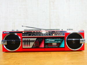 SHARP シャープ QT-Y7(R) ダブルラジカセ 当時物 オーディオ 音響機器 ※ラジオOK ジャンク＠100(4)