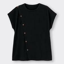 新品未使用　GU　2WAYオープンショルダーT(半袖)Q　レディース　XL　ブラック　黒　Tシャツ　カットソー