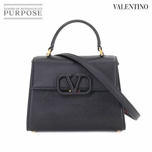 未使用 展示品 ヴァレンティノ ガラヴァーニ VALENTINO GARAVANI Vスリング スモール 2way ハンド ショルダー バッグ ブラック 90206092