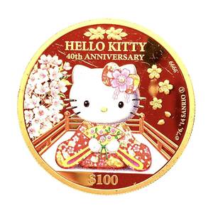 美品 ハローキティ金貨 HELLO KITTY 2014年 1/2オンス 15.5g 24金 純金 カラーコイン イエローゴールド コレクション Gold