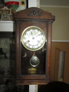 古い味わいのある精工舎製・３窓柱時計・大正ロマン・完動品・貴重