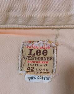 60s Lee 100-J 42 Long ウエスターナ ロング ジャケット vintage ビンテージ Gジャン レア 身幅56 MRなし westerner Jacket
