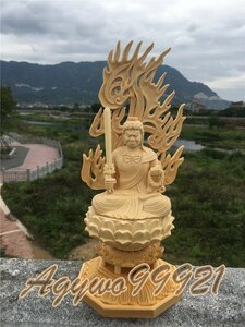 最新作 不動明王像 仏教美術 木彫 仏師で仕上げ品