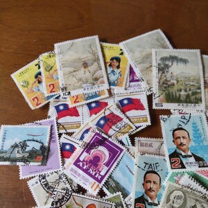 海外切手　消印付　中国切手　ヨーロッパ切手　　インドネシア切手　韓国切手　