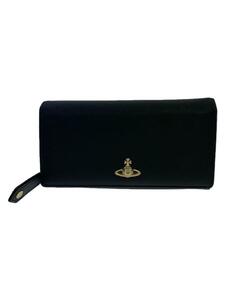 Vivienne Westwood◆オーブ レザー2つ折り長財布/BLK-GLD