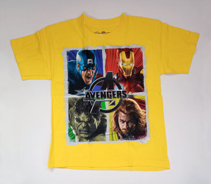 USA購入★★ アベンジャーズ Tシャツ サイズ14/16 150 イエロー マーベル 未使用品 ★★