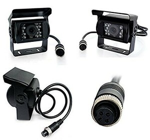 新品 18LED 搭載 バックカメラ 4ピン CCD コネクタ 乗用車/トラック/バス/重機対応 +20M4ピンコネクタケーブル付き