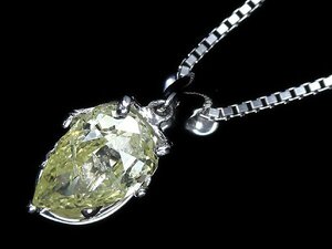 RM11722SS【1円～】新品【RK宝石】《Diamond》極上イエローダイヤモンド 特大1.02ct!! K18WG 超高級 一粒ダイヤ ネックレス イエローダイヤ