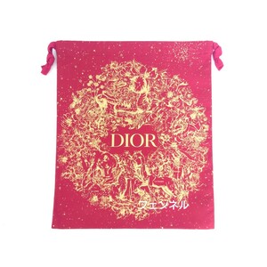 新品 クリスチャンディオール christian dior 限定ノベルティ 巾着 レッド ポーチ ニューイヤー 正規 非売品 本物 ゴールド 星座