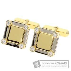 MIKIMOTO ミキモト ダイヤモンド カフス K18イエローゴールド メンズ 中古