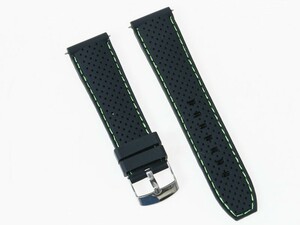 アウトドア スポーツ ファッション 腕時計 交換用 パーツ 厚め 防水効果 シリコン製 バンド ベルト 22MM#グリーン