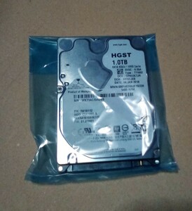【ほぼ新品】HGST 1TB 2.5インチ HDD AVコマンド対応 HCC541010B9E660 0時間②（即決あり）