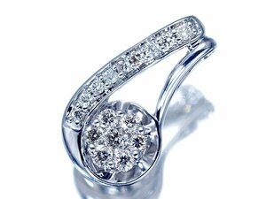 1円～【ジュエリー極】煌めく輝き！良質天然ダイヤモンド0.16ct 高級K18WGペンダントヘッド a1052il【送料無料】