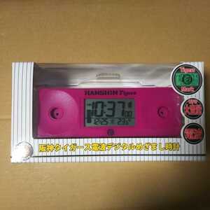 □リズム時計 阪神タイガース 大音量電波目覚まし時計 ピンク