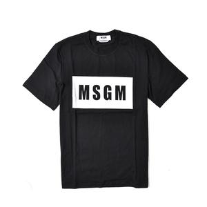 厳選 新着 新品 エムエスジーエム MSGM Tシャツ 半袖 クルーネック 春夏 メンズ コットン ロゴ プリント ブラック 388600-L