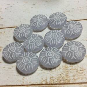 ☆10☆　ビーズ　25個　23ｍｍ　花柄　半透明　送140円～