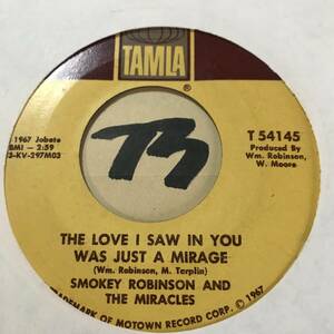 試聴 SMOKEY ROBINSON & THE MIRACLES THE LOVE I SAW IN YOU WAS JUST A MIRAGE 両面EX+ 