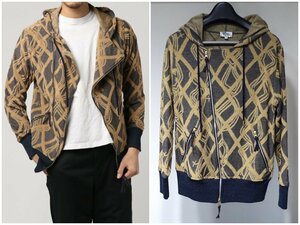 17AW 超美品 Vivienne Westwood MAN ヴィヴィアンウエストウッドマン GEO ORB アシンメトリックパーカー ジップ フーディ ウール メンズ 44